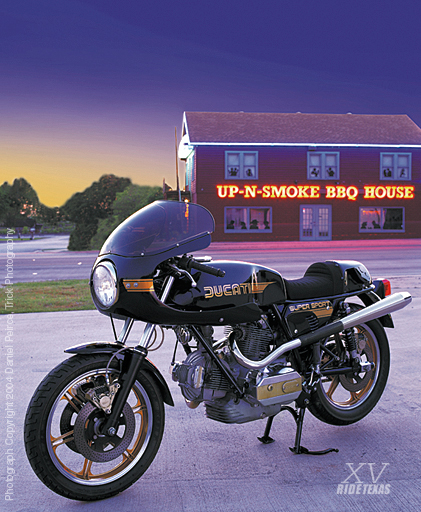 "Up-N-Smoke" Ducati 900SS from the RIDE TEXAS® Texas RoadRunner Series, by Daniel Peirce, Trick Photography.