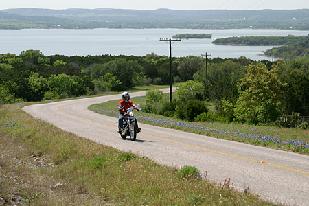 Park Road 4 with Inks Lake in the background. Photograph by Valerie Asensio.