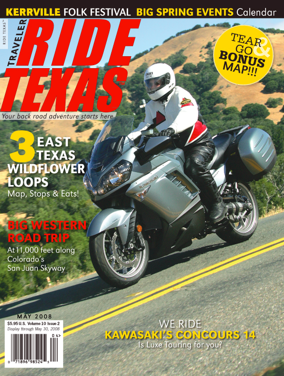 3 East Texas Wildflower loops (Piney Woods, Prairies & Lakes), Colorado's San Juan Skyway, Kerrville's Folk Festival (Hill Country), plus San Antonio's Charreada, Houston's Art Car Parade, and more.