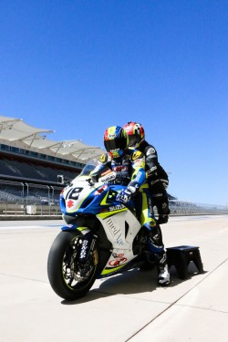 Chris Ulrich and Editorial Assistant, Jeida Mitchell in the pit lane. (Photo Credit: Darice Chavira)