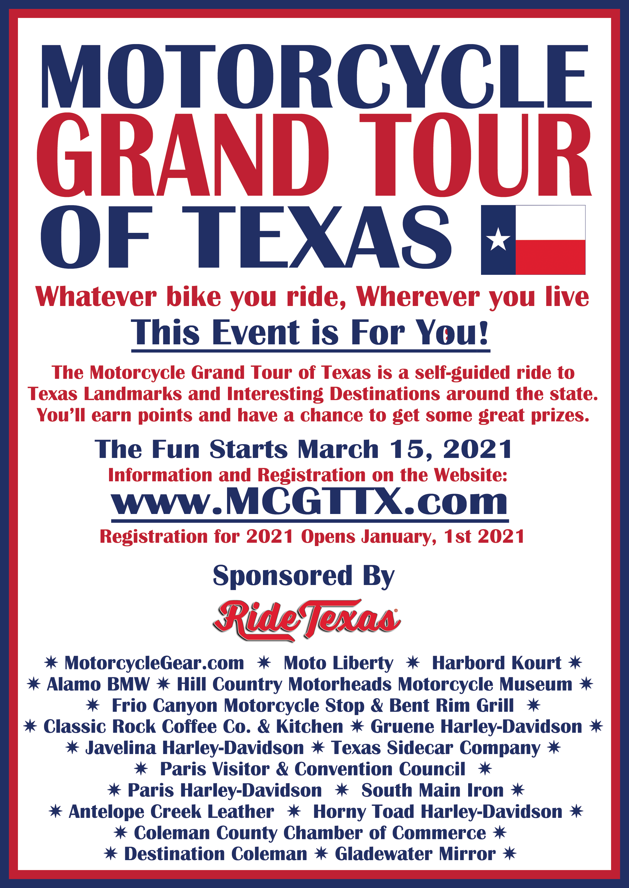 motorcycle grand tour of texas map