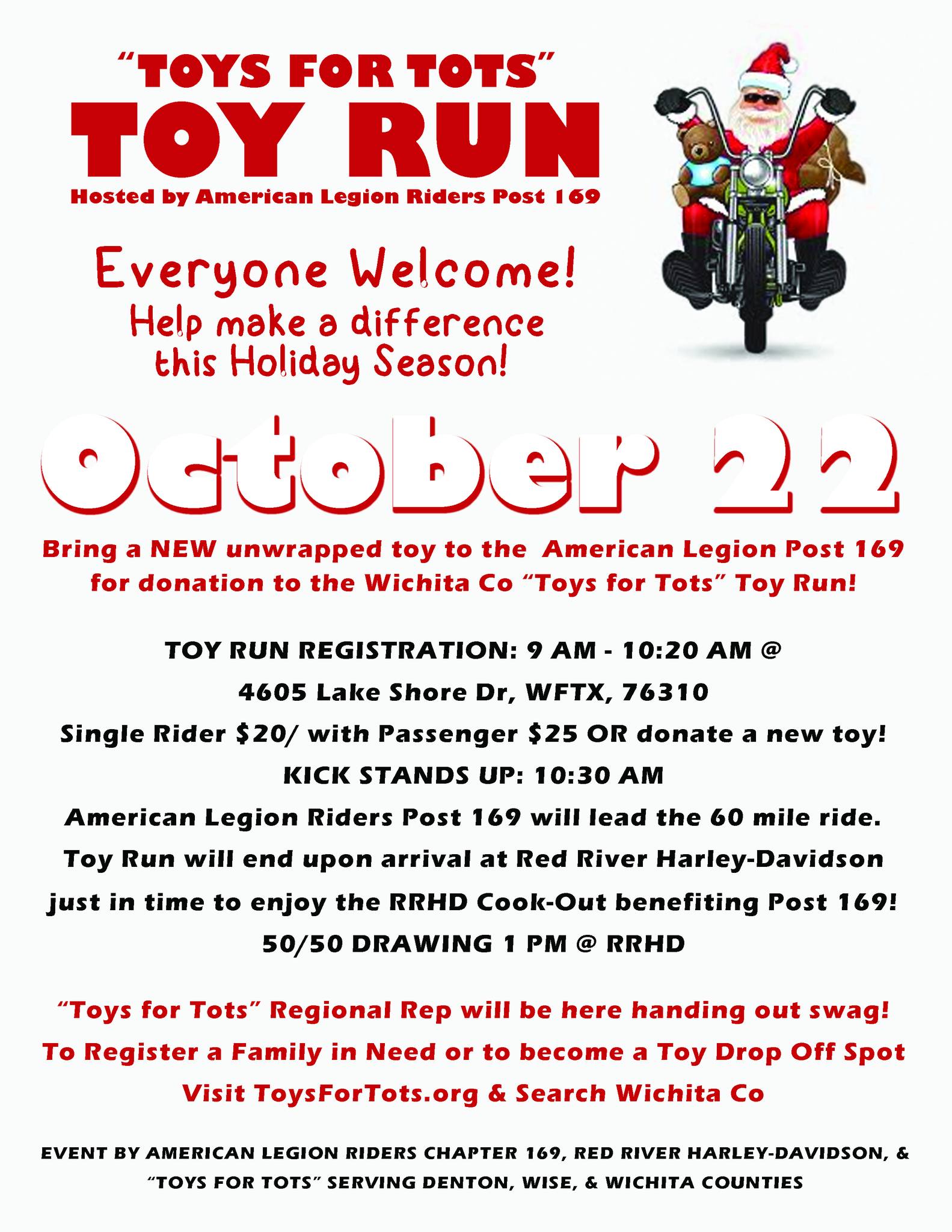 toys for tots toy run and cookout Ride Texas